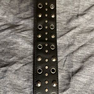 Black Studded Leather Belt